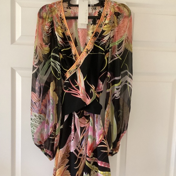 Camilla Short Wrap Tie Dress 🌙Lady Of The Moon🌙 Surplice or Front Tie NWOT - Picture 9 of 15